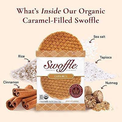 Gluten Free Organic Stroopwafels by Swoffle - Caramel Filled 4 1.16oz Wafers non-GMO, Wheat Free, Kosher, Soy Free, Nut Free and All Natural!