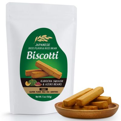 Biscotti Low Carb Almond Cookies Snacks 5 oz 142 g, Kabocha Squash &amp; Azuki Beans, No Gluten 1 pack