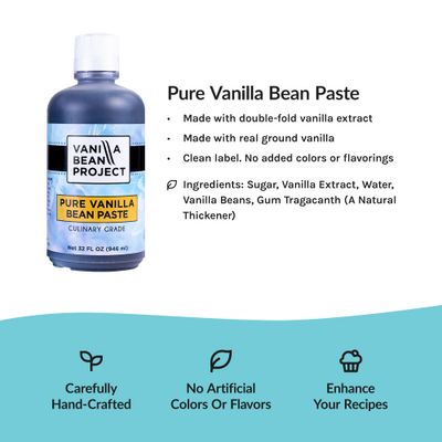 Pure Vanilla Bean Paste Perfect Baking and Cooking Vanilla Bean Project 1 Quart, 32 Ounces