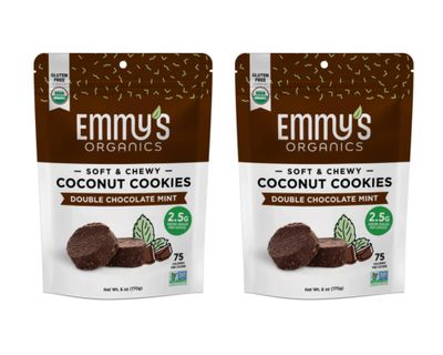 Emmy&#39;s Organics Double Chocolate Mint Coconut Cookies, 6 oz Pack of 2