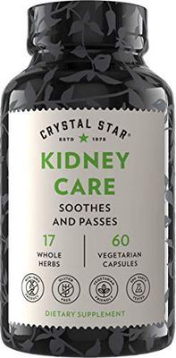 Crystal Star Kidney Care 60 Capsules - Herbal Supplement for Kidney Cleanse, Detox &amp; Support - Stone root, Gravel Root &amp; Hydrangea root - Non-GMO &amp; Gluten-Free