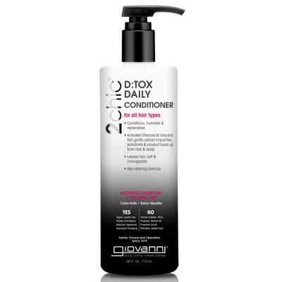 GIOVANNI D:tox Daily Conditioner - Activated Charcoal, Super-Antioxidants Acai &amp; Goji Berry - 24 oz