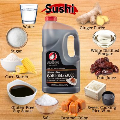 Otafuku Gluten Free Eel Sauce, Japanese Unagi Sauce for Sushi Rolls, Sashimi, Rice and Poke, Restaurant Bulk Size 83.8 Oz 12 Gallon