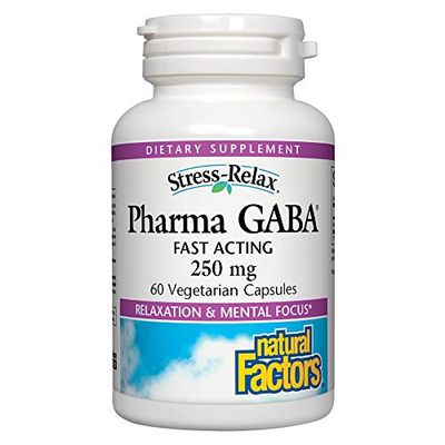 Natural Factors Stress-Relax Pharma GABA 250 mg, Non-Drowsy Stress Support for Relaxation and Mental Focus, 60 Vegetarian Capsules