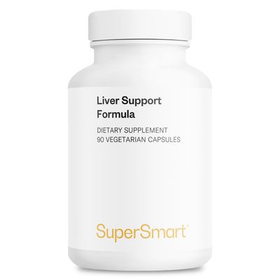 Supersmart - Liver Support Formula Advanced Formula - with Silymarin Milk Thistle, L-Methionine, Reduced Glutathione, Picrorhiza Kurroa, Artichoke Non-GMO &amp; Gluten Free - 90 Vegetarian Capsules