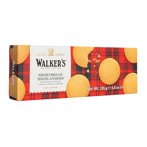 Walker's Shortbread Highlanders, Pure Butter Shortbread Cookies, 4.7 Oz Box Pack of 4