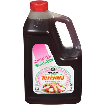 Kikkoman Less Sodium Gluten-Free Gourmet Teriyaki Marinade and Sauce, 0.5 Gallon