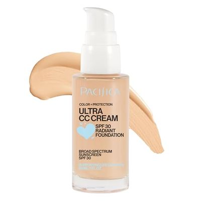Pacifica Ultra CC Cream Radiant Foundation SPF 17 -Neutral Fair - Medium Coverage Color Correcting Cream, Dewy Finish, Mineral SPF, 1 oz