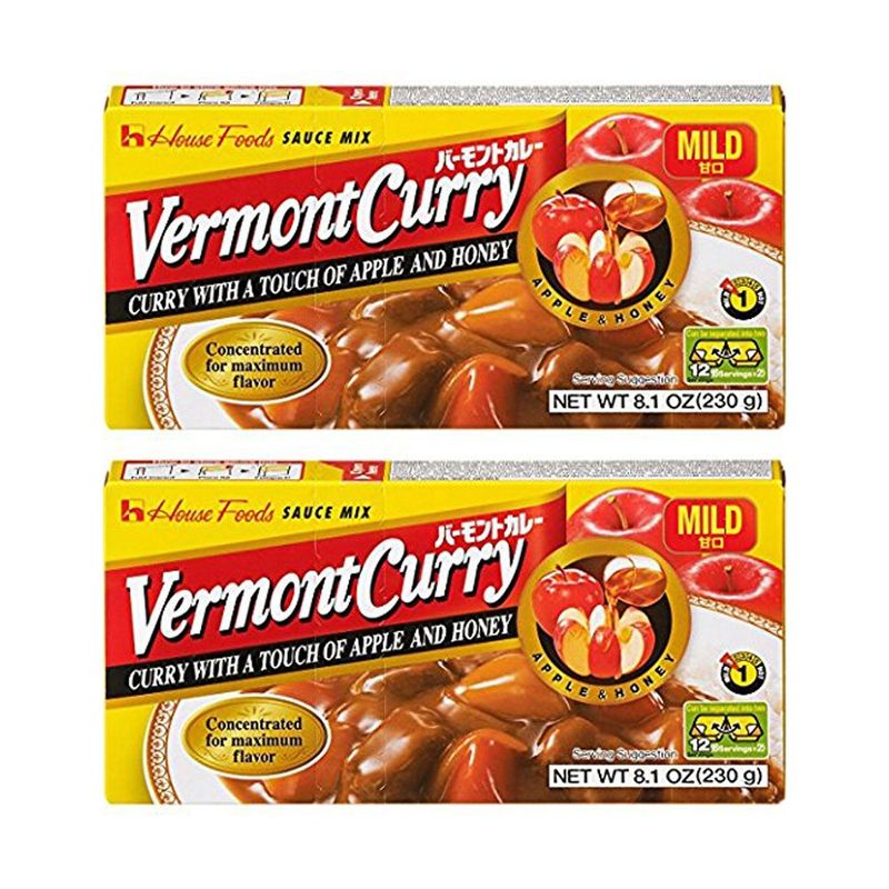 2 Packs House Foods Vermont Curry Mild 8.11 Oz 230g