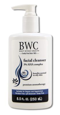 Beauty Without Cruelty AHA Facial Cleanser - Exfoliating Face Wash with Botanicals &amp; Essential Oils, Benefits Normal to Oily Skin, Vegan-Friendly &amp; Cruelty-Free, 8.5 Fl Oz
