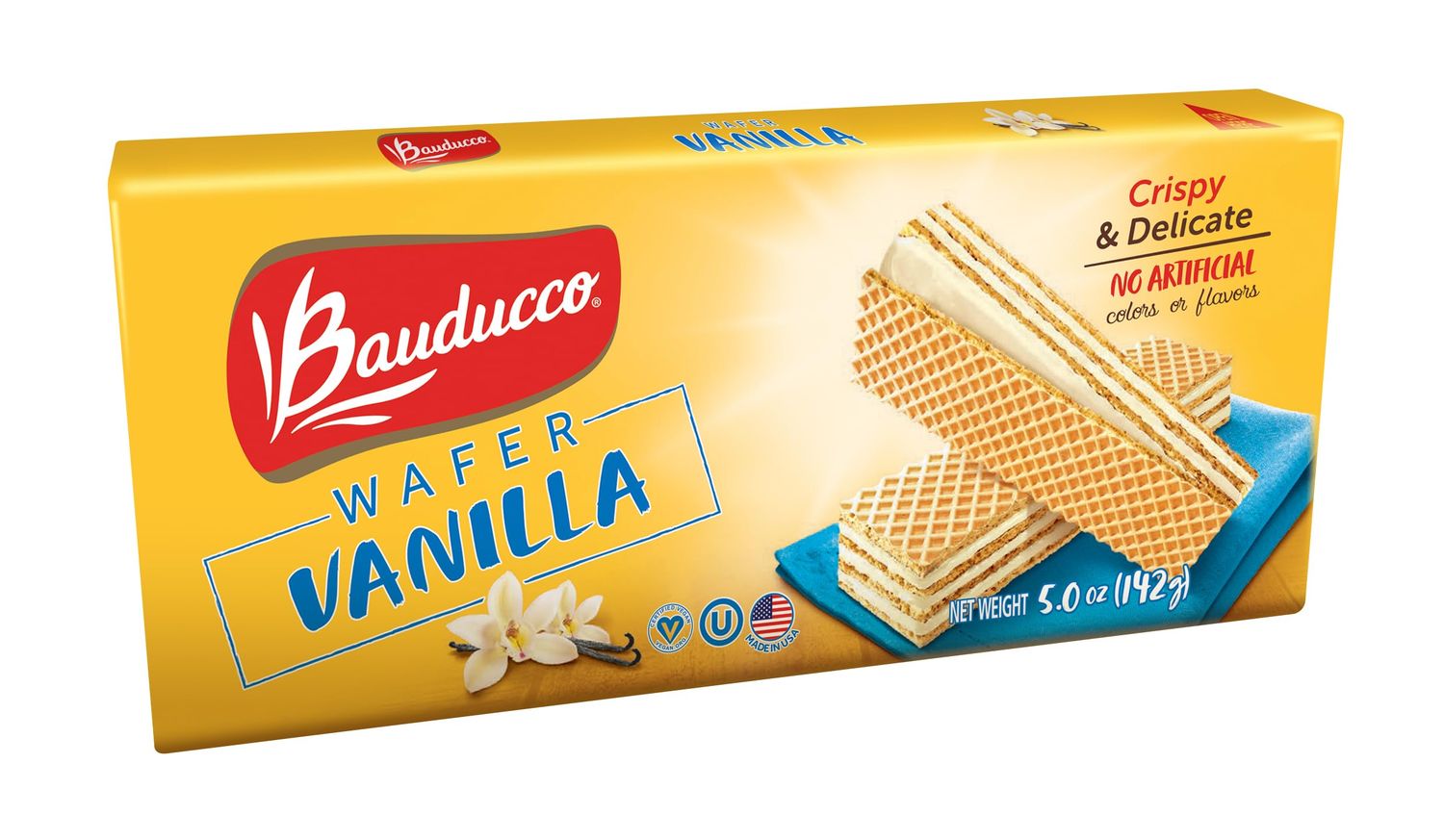 Bauducco Wafer Cookies - Crispy Wafers - 3 Creamy Layers - No Artificial Flavors Pack of 6 Vanilla, 30 oz Pack of 6