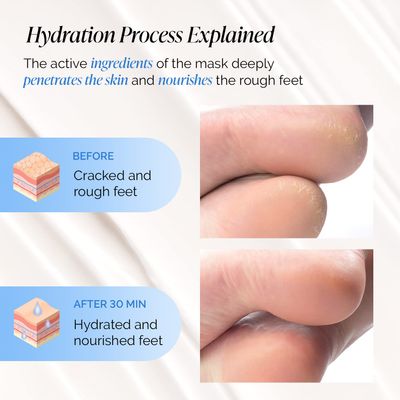 PLANTIFIQUE Korean Foot Mask with Shea Butter 2 Pairs Box for Dry & Cracked Feet Hydrating Socks for Soft Heels Intense Moisturizing and Repairing Dry Rough Skin Foot Spa Happy Feet Mask
