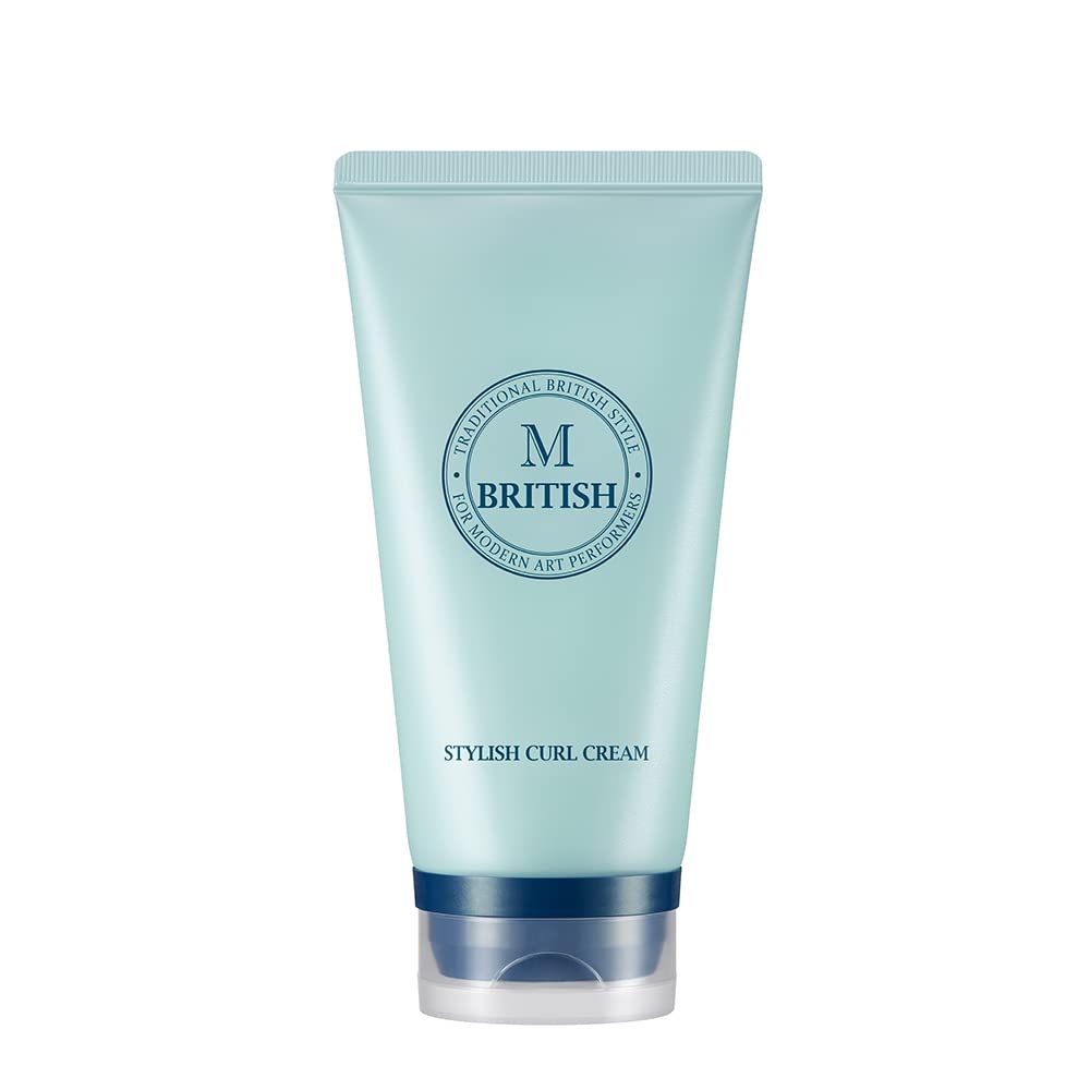 BRITISH M Stylish Curl Cream for Curly Hair, 5.07 oz - Anti-Frizz Curl Defining Cream with Hyaluronic Acid - Lightweight, Hydrating, Non-Sticky, Easy Rinse