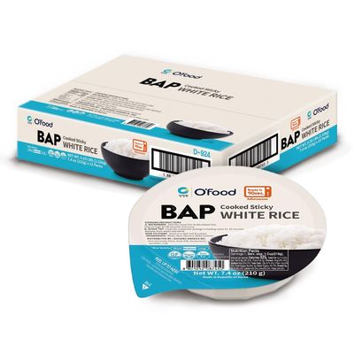 O&#39;Food BAP Instant Rice Pack of 12, Korean, Microwavable, Gluten-Free, Asian Rice, Pantry Staple, Microwave Safe, Perfect with Kimchi, Noodles, Soup