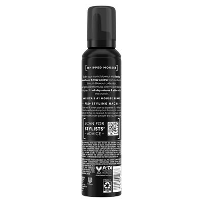 TRESemme Whipped Shaping Mousse Keratin Smooth for Instant Hydration, Weightless, 7 Fl Oz
