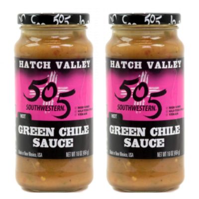 Hatch Valley Green Chile Sauce - 2 - 16oz 505 Southwestern - with Recipes by Beying Malleyteen Hot Sauce