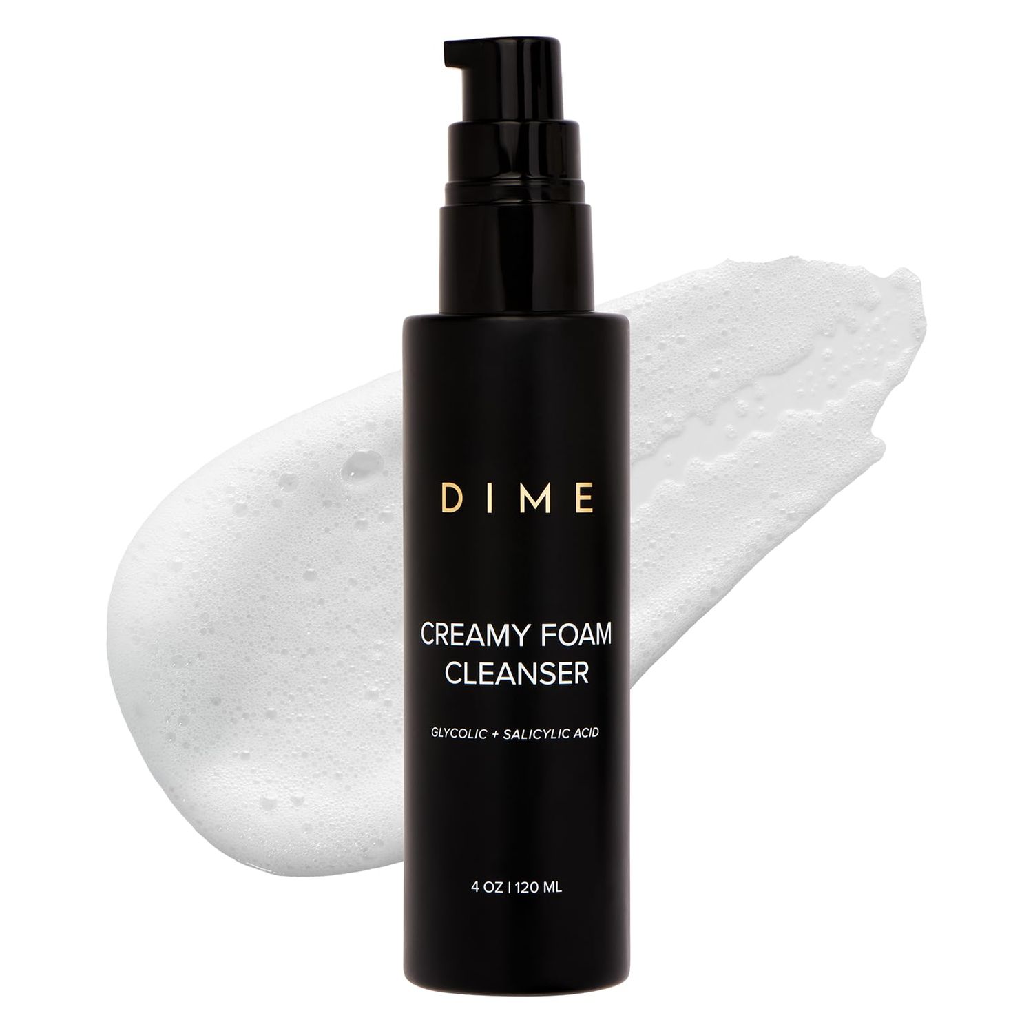 DIME Beauty Creamy Foam Cleanser, Foaming Face Wash, Daily Salicylic Acid Facial Cleanser for Oily Skin, 4 oz 120 m