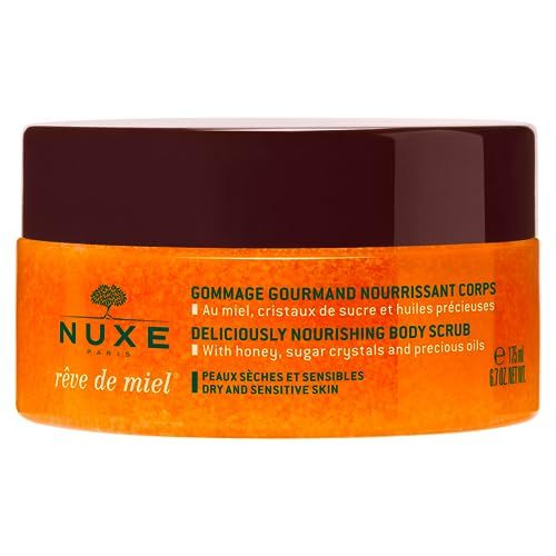 NUXE Reve de Miel Nourishing Skin Exfoliator Body Scrub with Shea Butter &amp; Honey, 6.7 fl oz