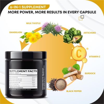 GUDOMET Dandelion with Milk Thistle, Artichoke, Vitamin C &amp; Black Pepper - Supports Liver Health &amp; Digestive Aid -150 Capsules- Made in The USA