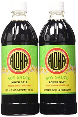 Aloha Lower Salt Soy Sauce, 24 Ounce Pack of 2