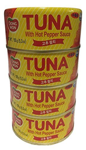 Dongwon, Tuna With Hot Pepper Sauce, 5.29 Ounce 4-cans
