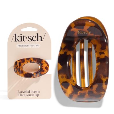 Kitsch Small Flat Claw Clips for Women - Stylish Flat Hair Clips for Women, Strong Hold for Thick &amp; Fine Hair Non-Slip for Secure, Comfortable All-Day Wear -Tortoise Design