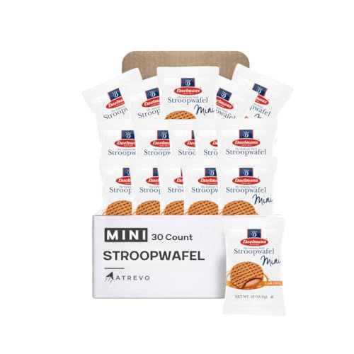 Stroopwafel Caramel Mini 30 Count. The Original Dutch Waffle Cookies. Individually Wrapped for Freshness, Made in Holland 0.28 Oz.