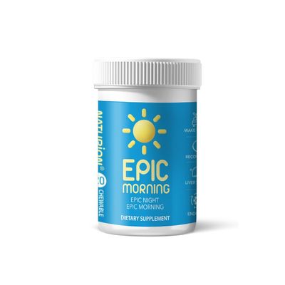 Epic Morning - Liver Detox &amp; Repair Supplement with DHM, Milk Thistle, Vitamin C, B1, B2 &amp; Pomegranate - Natural Pomegranate &amp; Peach Flavor - 20 Chewable Tablets for Liver Support &amp; Morning Recovery