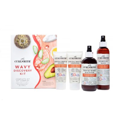 Curlsmith - Wavy Wash Day Discovery Kit Complete Wash Day Kit, Perfect for People with Type 2 Curls Cleanse, Control Frizz, Nourish &amp; Hydrate Hair to Enhance Natural Waves