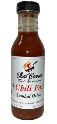 Generic Thai Corner Food Express 4 Chili Paste Sambal Oelek, 8 oz &amp; 12 oz, Ring Neck Glass Bottle 100 vegan &amp; gluten free, Spicy 12 OZ