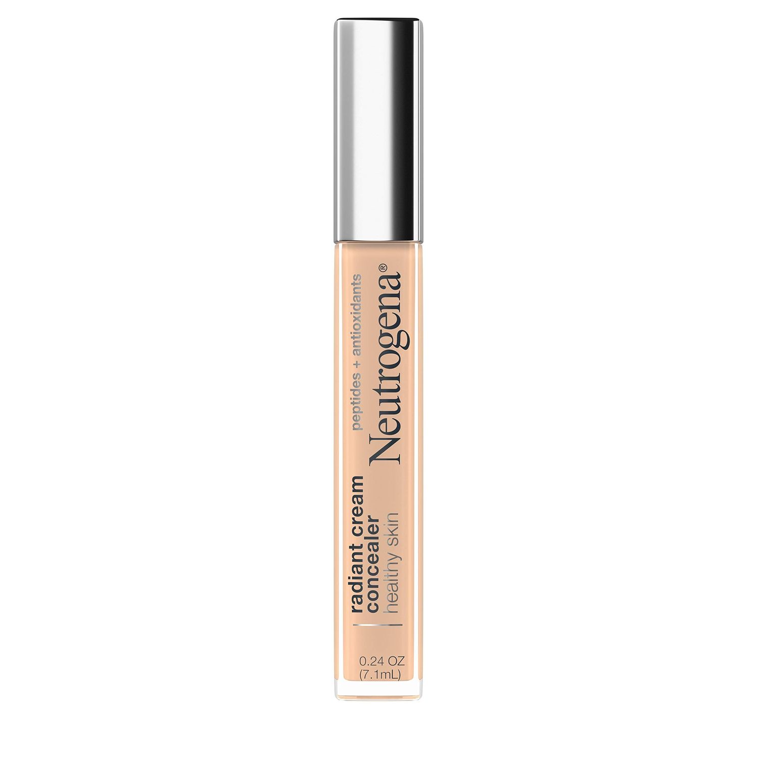 Neutrogena Healthy Skin Radiant Brightening Cream Concealer with Peptides &amp; Vitamin E Antioxidant, Lightweight Perfecting Concealer Cream, Non-Comedogenic, Ecru Light 02 with cool undertones, 0.24 oz