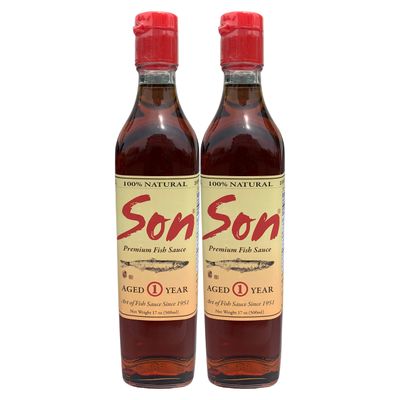 Son Fish Sauce ? Premium Vietnamese Artisanal Fish Sauce Since 1951 One Year Aged Anchovy Sauce ?17.0 oz Bottle?100 Pure Natural ?GLUTEN FREE, NO SHELLFISH , NO MSG ADDED Available as Single or Dou...