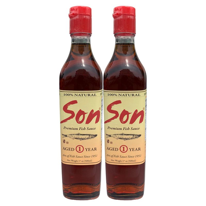 Son Fish Sauce ? Premium Vietnamese Artisanal Fish Sauce Since 1951 One Year Aged Anchovy Sauce ?17.0 oz Bottle?100 Pure Natural ?GLUTEN FREE, NO SHELLFISH , NO MSG ADDED Available as Single or Dou...