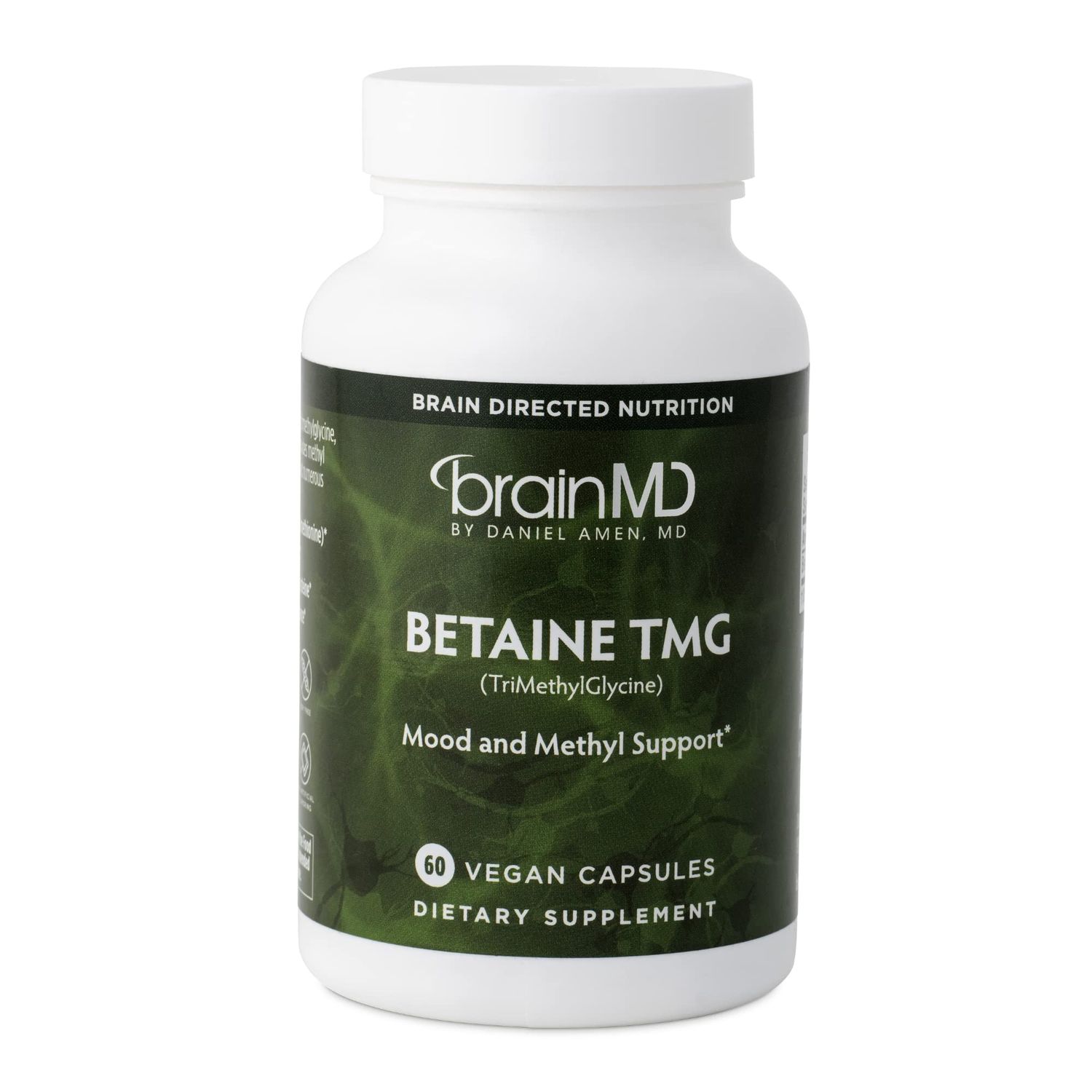 Dr Amen BrainMD Betaine TMG - 60 Capsules - Mood &amp; Methyl Support - Gluten Free - 30 Servings