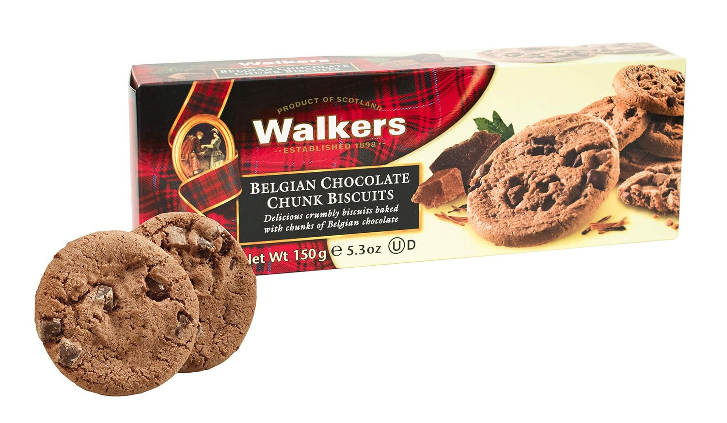 Walkers Shortbread Chocolate Chunk Biscuits, 1er Pack 1 x 150 g Karton