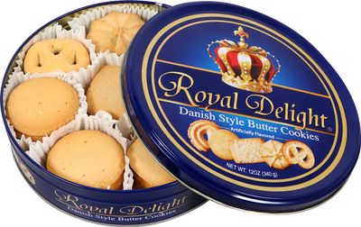 Royal Delight Danish Style Butter Cookies 12 oz Tin By Munch King Snacks