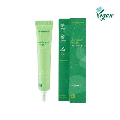 Face Republic Calming Spot Oint Gel 20ml 0.68 fl oz Spot care Salicylic Acid, Centella Asiatica, Tea Tree, Madecassoside Vegan Korean Skin Care