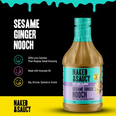 Naked &amp; Saucy Nooch Low Calorie Sesame Ginger Dressing, Gluten-Free, Soy-Free, Vegan, Paleo, 31 fl oz