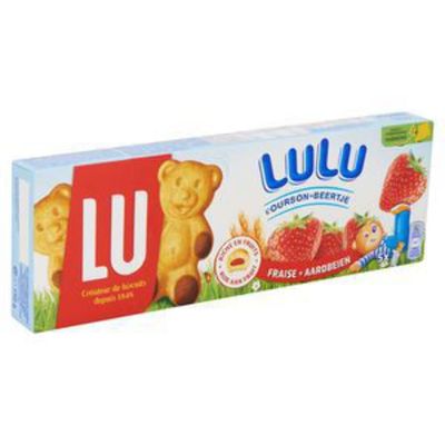 Lu Cookies Bear Cakes Cookies Strawberry Filling 5 Bags Lu Biscuits Belgian Cookies 5,2 Ounce Total