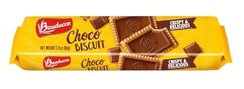 Bauducco Choco Biscuit Cookies, 2.8 oz Pack of 1 - Crispy Chocolate-Filled Cookies - Perfect Sweet Snack or Dessert - Enjoy them with Coffee, Tea, or your favorite hot drink.