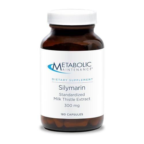 Metabolic Maintenance Silymarin - 300 mg Standardized 80 Milk Thistle Supplement - Liver, Cleanse Detox Support, No Fillers 180 Capsules