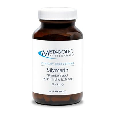 Metabolic Maintenance Silymarin - 300 mg Standardized 80 Milk Thistle Supplement - Liver, Cleanse Detox Support, No Fillers 180 Capsules