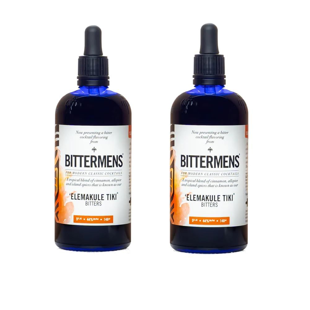 Bittermens Elemakule Tiki Bitters, 5oz Pack of 2 - For Modern Cocktails, A Taste of the Islands; Mix in Tiki Drinks as Well as Cocktails Made with Dark Spirits