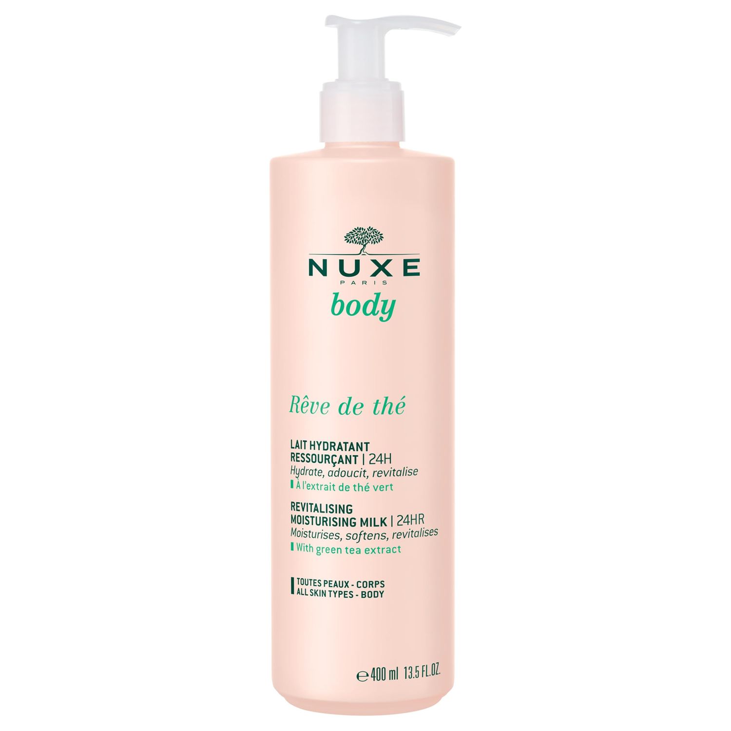 Nuxe Reve de The Revitalising Moisturising Body Lotion 24h Hydration. Moisturizes, Softens &amp; Revitalizes with Green Tea Extract, 13.5 fl oz