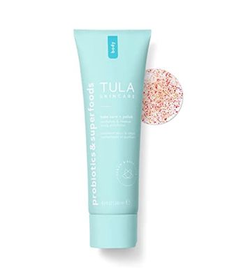 TULA Skin Care Take Care Polish - Revitalize &amp; Cleanse Body Exfoliator, 2-in-1, Buffs Away Dull Skin &amp; Improves Skin Texture, Contains AHAs, Lemon, and Hibiscus, 8.1 fl oz.