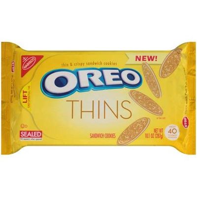 Oreo Thins Golden Sandwich Cookies, 10.1 Ounce 2 Pack