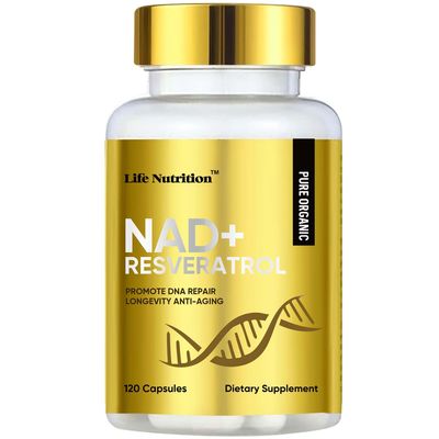 Life Nutrition-NAD Supplement 1000mg 120 Capsule - True NAD &amp; Resveratrol,NMN Alternative for Anti-Aging