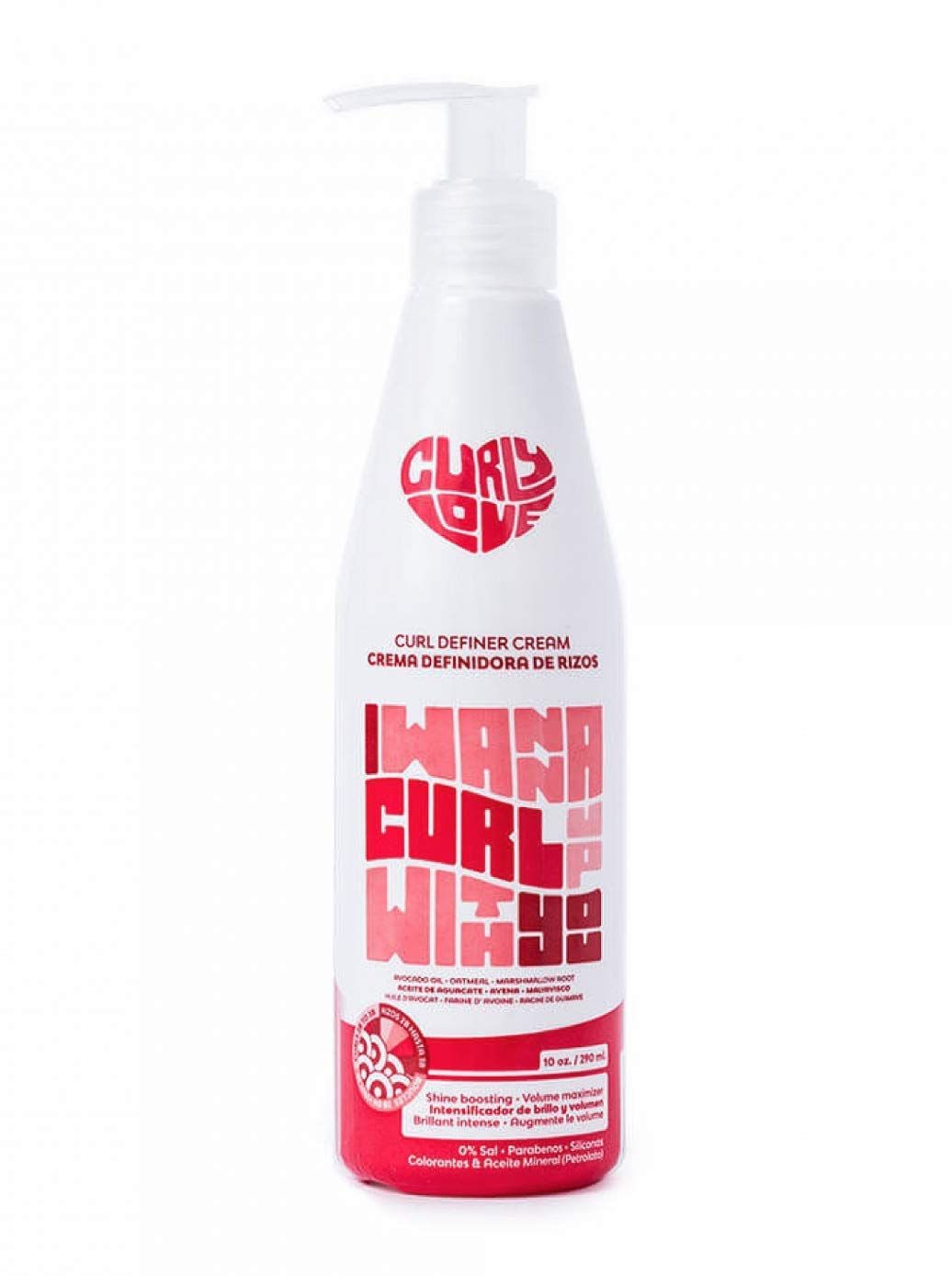 Curly Love Curl Definer Styling Cream - Shine Boosting &amp; Volume Maximizer - Avocado Oil, Marshmallow Root - Hydrates &amp; Defines Curls for Wavy, Curly &amp; Coily Hair - 10oz 290ml