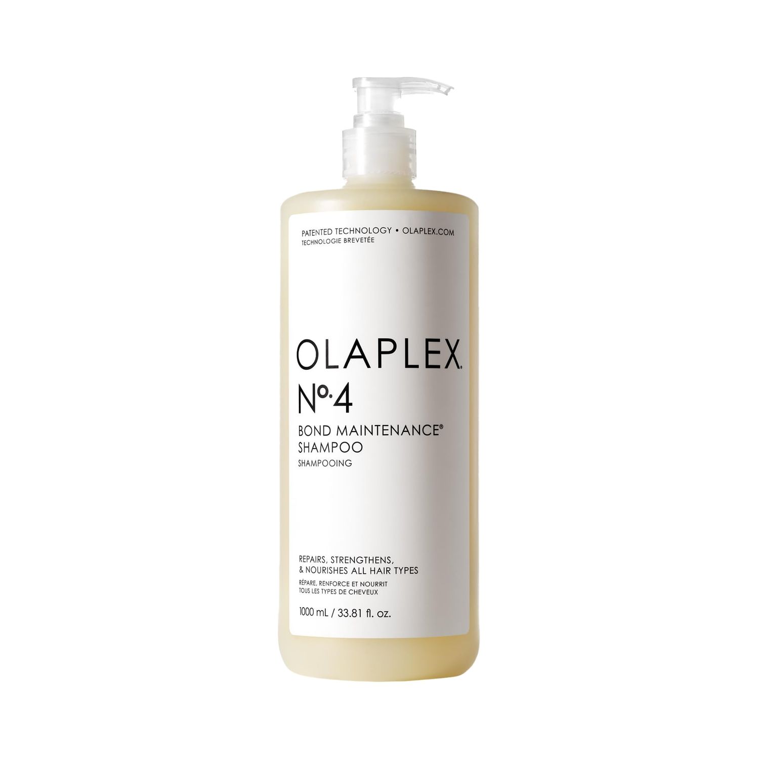 Olaplex No. 4 Bond Maintenance Shampoo, Repairs, Strengthens, &amp; Nourishes All Hair Types, Adds Shine &amp; Leaves Hair Feeling Soft, 33.8 fl oz