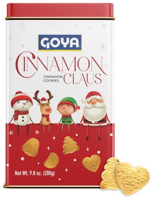 Goya Christmas Cookie Gift Collection, Festive Cinnamon Claus Christmas Cookies in Tin, Fun Shapes incl Heart &amp; Tree, Holiday Treats for Family, 9.8oz